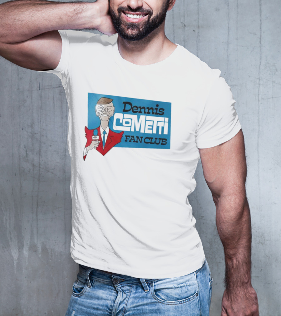 Dennis Cometti Fan Club Cartoon Broadcaster With Microphone T-Shirt