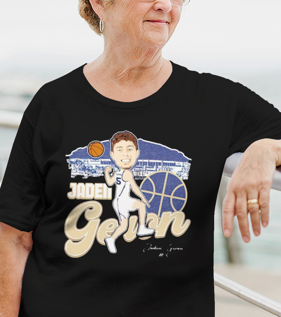 Jaden Geron Montana State Bobcats Basketball Caricature Stadium Scene With Signature T-Shirt