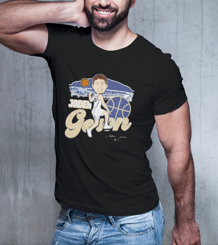 Jaden Geron Montana State Bobcats Basketball Caricature Stadium Scene With Signature T-Shirt