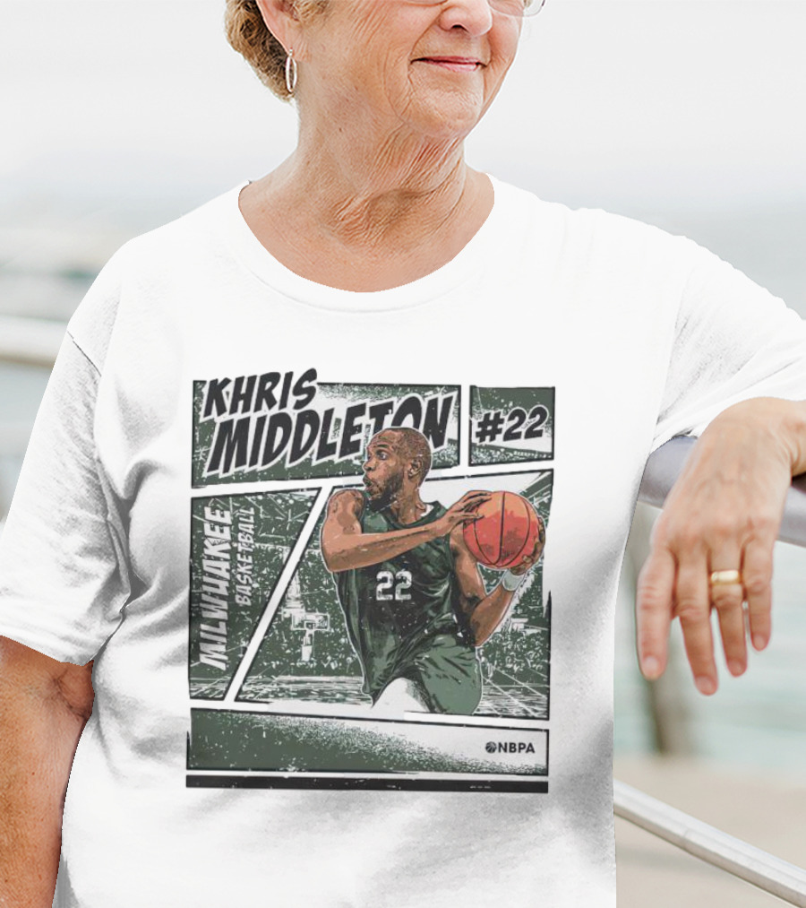 KHRIS MIDDLETON MILWAUKEE BASKETBALL #22 NBPA T-Shirt