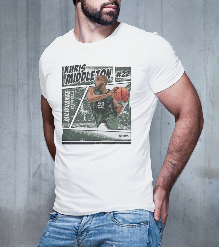 KHRIS MIDDLETON MILWAUKEE BASKETBALL #22 NBPA T-Shirt