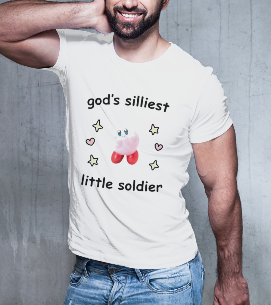 God's Silliest Little Soldier Kirby Stars And Hearts T-Shirt