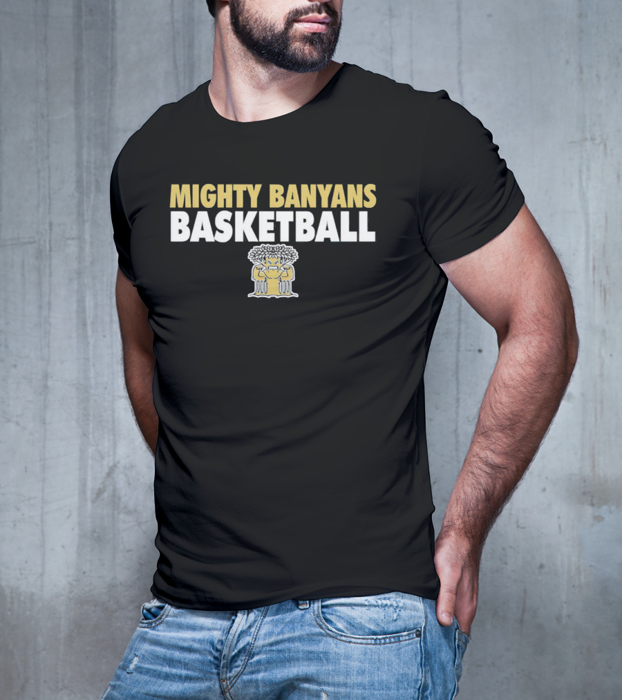Mighty Banyans Basketball Bold Logo With Illustrated Banyan Tree T-Shirt