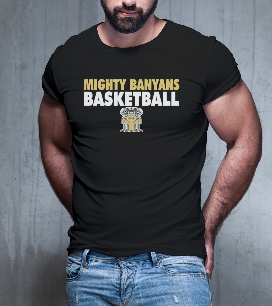 Mighty Banyans Basketball Bold Logo With Illustrated Banyan Tree T-Shirt