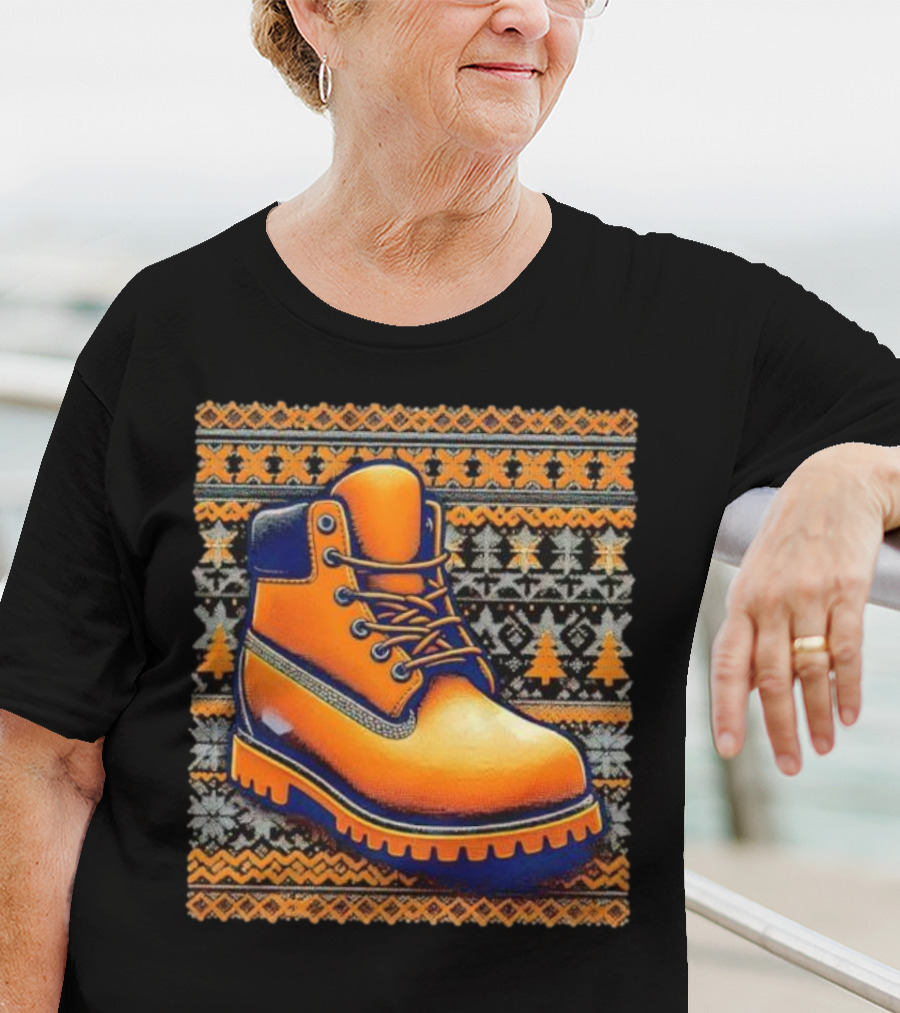 New York Knicks Timbmas Timberland Boot Ugly Christmas T-Shirt
