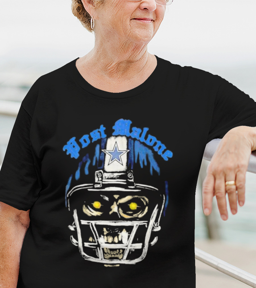 Post Malone Dallas Cowboys Skull Helmet T-Shirt