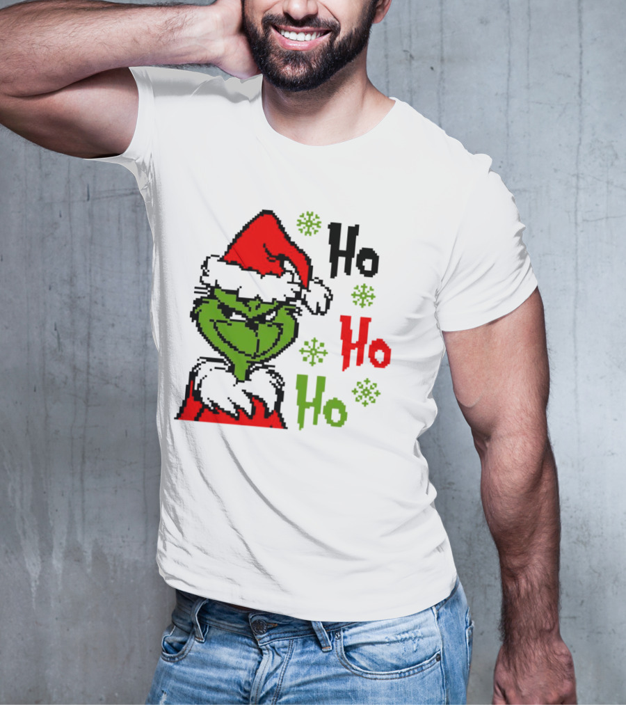 Santa Grinch Ho Ho Ho Merry Christmas T-Shirt