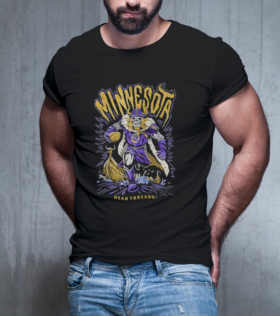 Minnesota Skeleton Viking Football Dead Threads T-Shirt