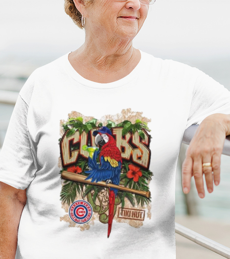 Cubs Parrot Tiki Hut South Bend Cubs Logo Tropical Baseball T-Shirt