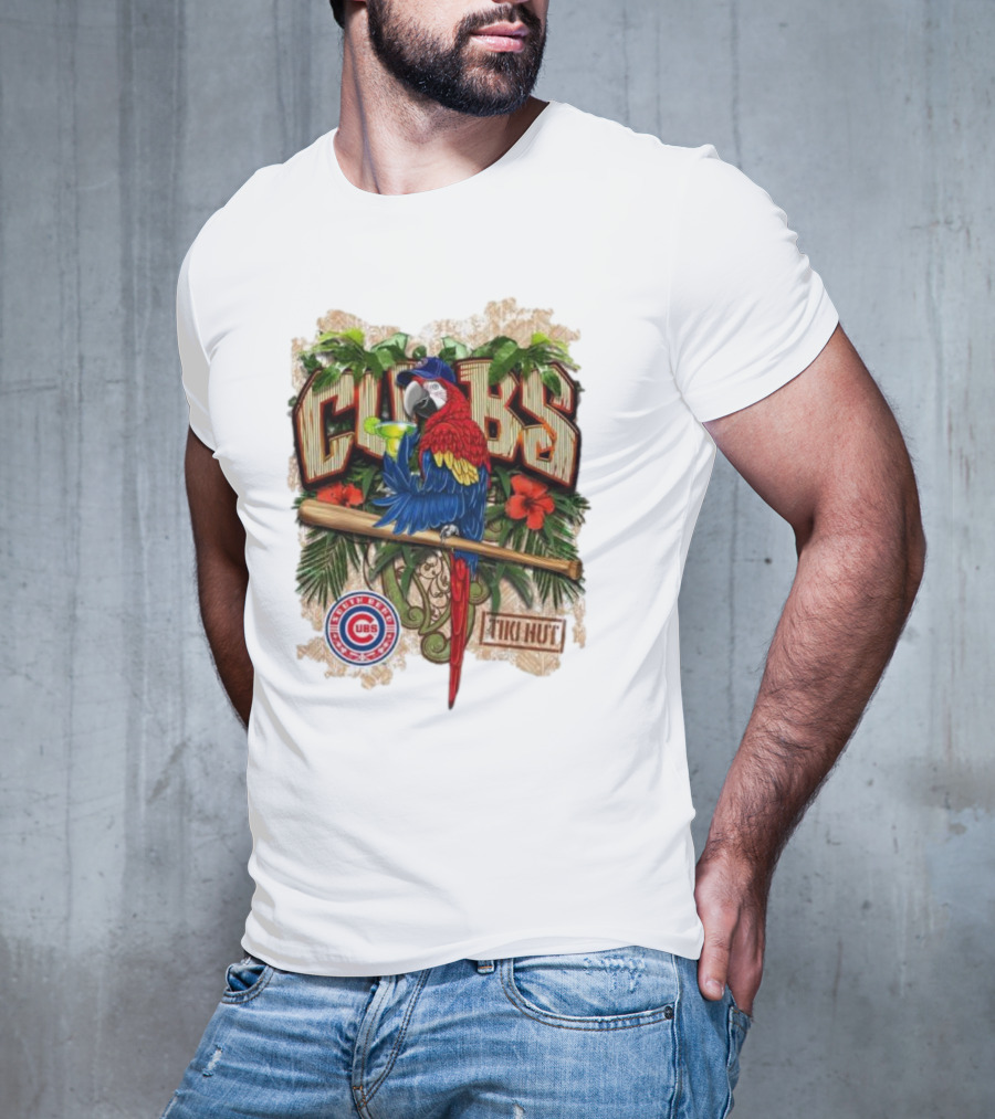 Cubs Parrot Tiki Hut South Bend Cubs Logo Tropical Baseball T-Shirt