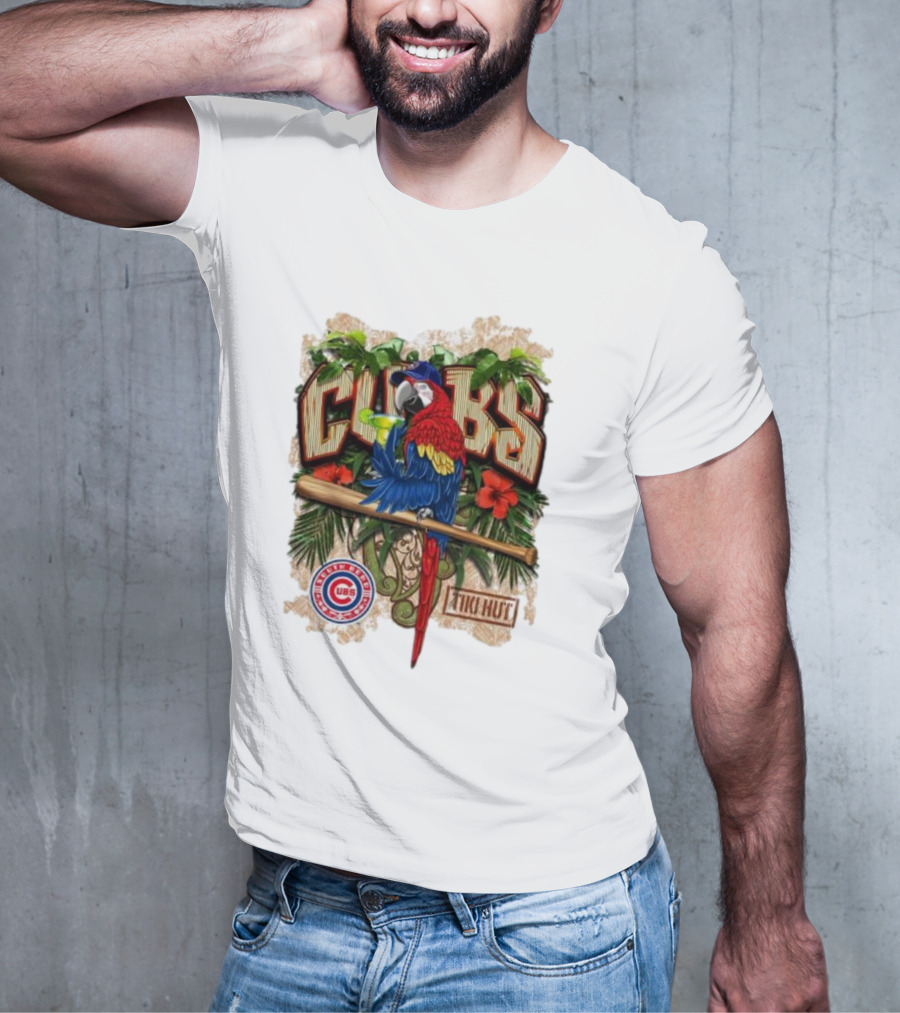 Cubs Parrot Tiki Hut South Bend Cubs Logo Tropical Baseball T-Shirt