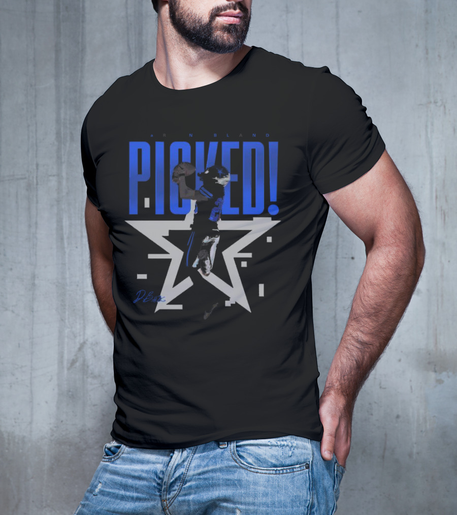 Daron Bland Picked Star Signature Football Catching Action T-Shirt