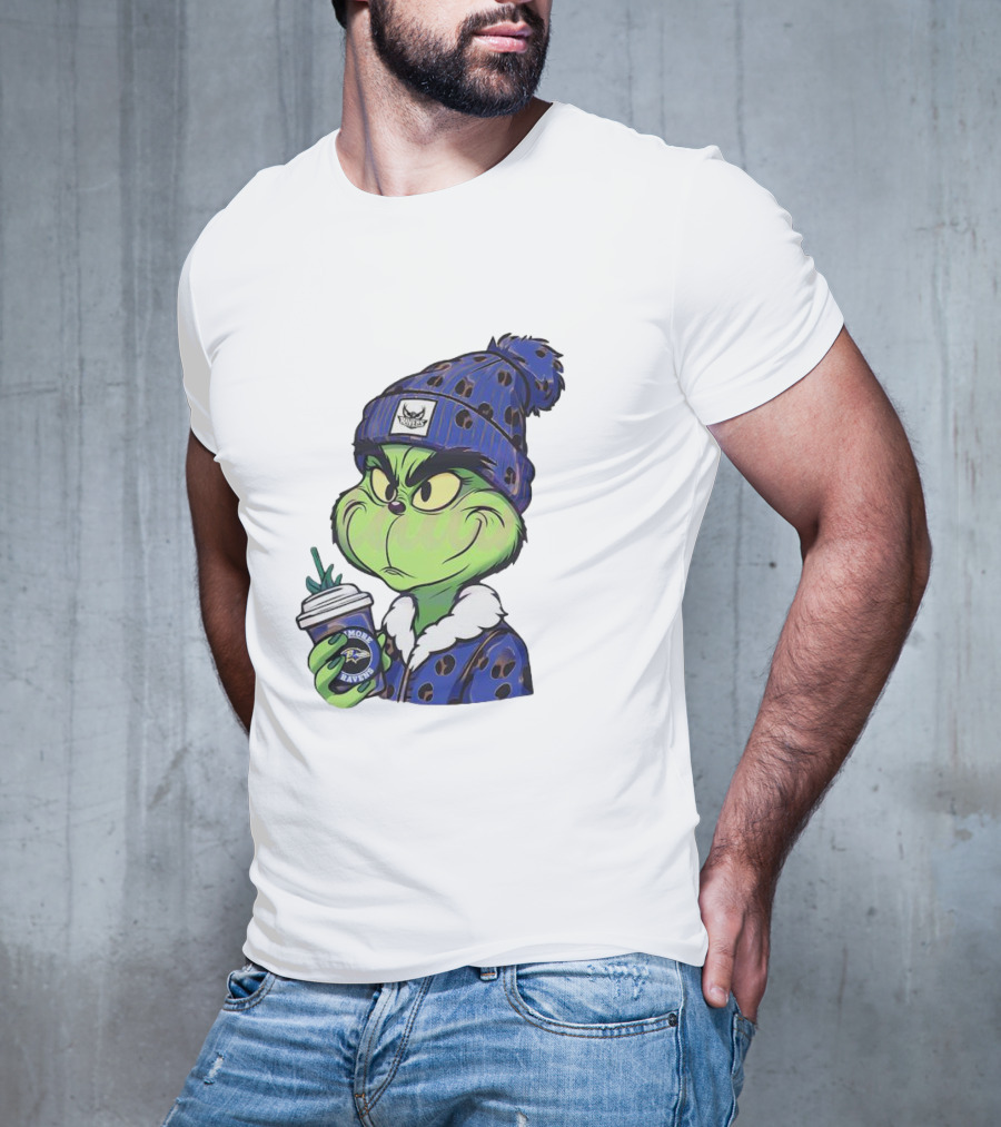 Grinch Boujee Baltimore Ravens Coffee Lover T-Shirt