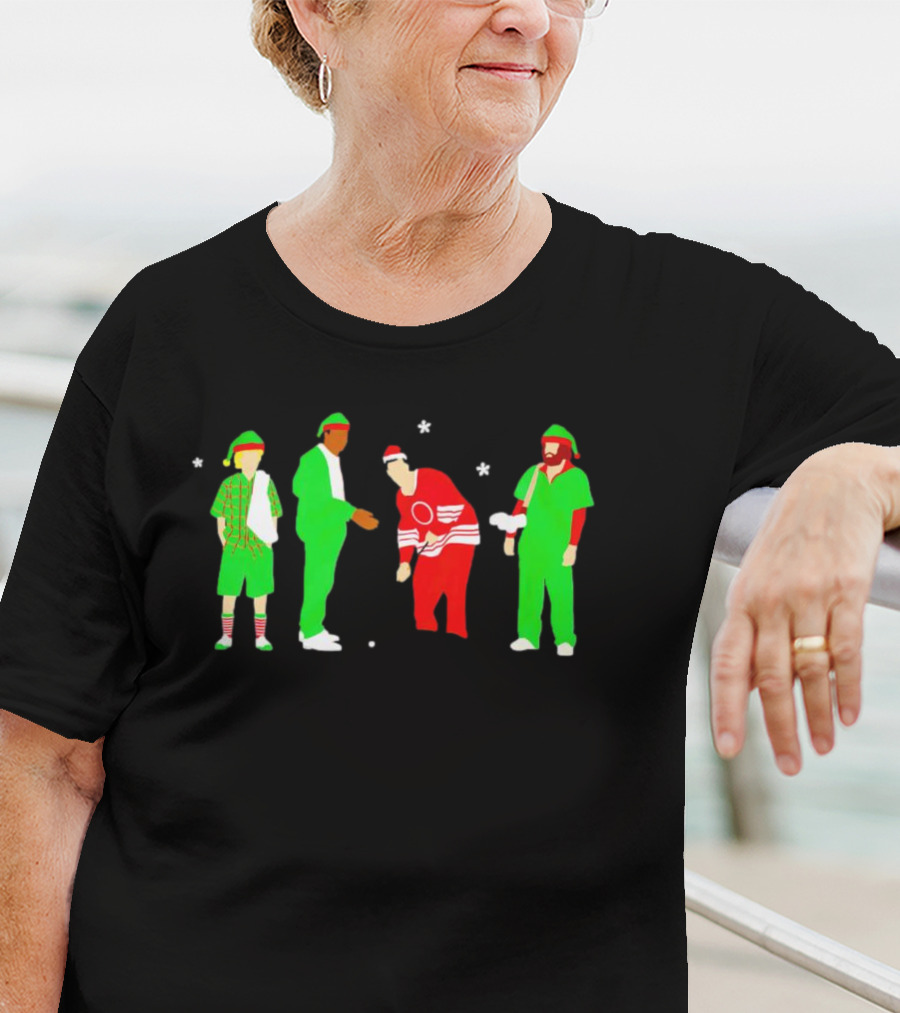 Happy Golf Christmas Golfers In Festive Outfits T-Shirt