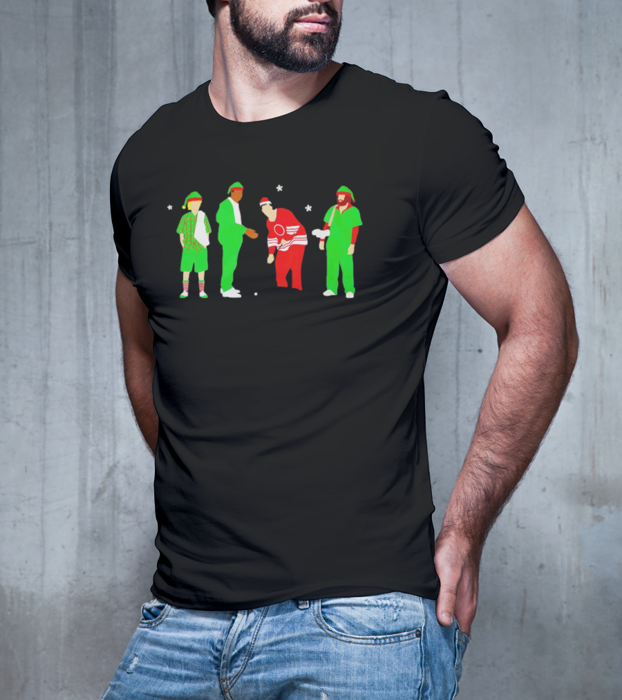 Happy Golf Christmas Golfers In Festive Outfits T-Shirt