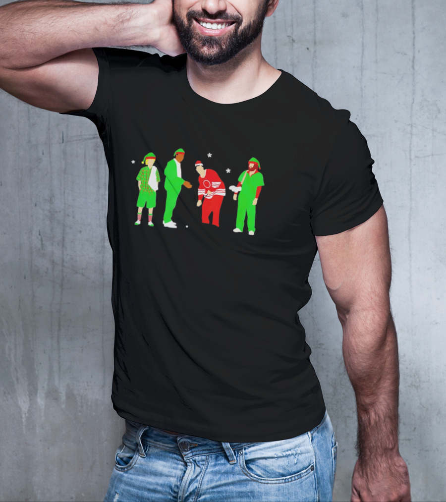 Happy Golf Christmas Golfers In Festive Outfits T-Shirt