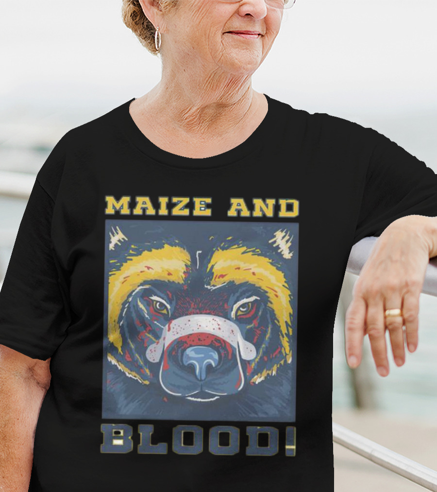 Maize And Blood Michigan Wolverines Bear T-Shirt