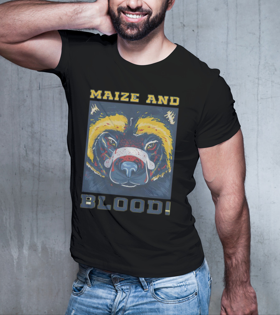 Maize And Blood Michigan Wolverines Bear T-Shirt