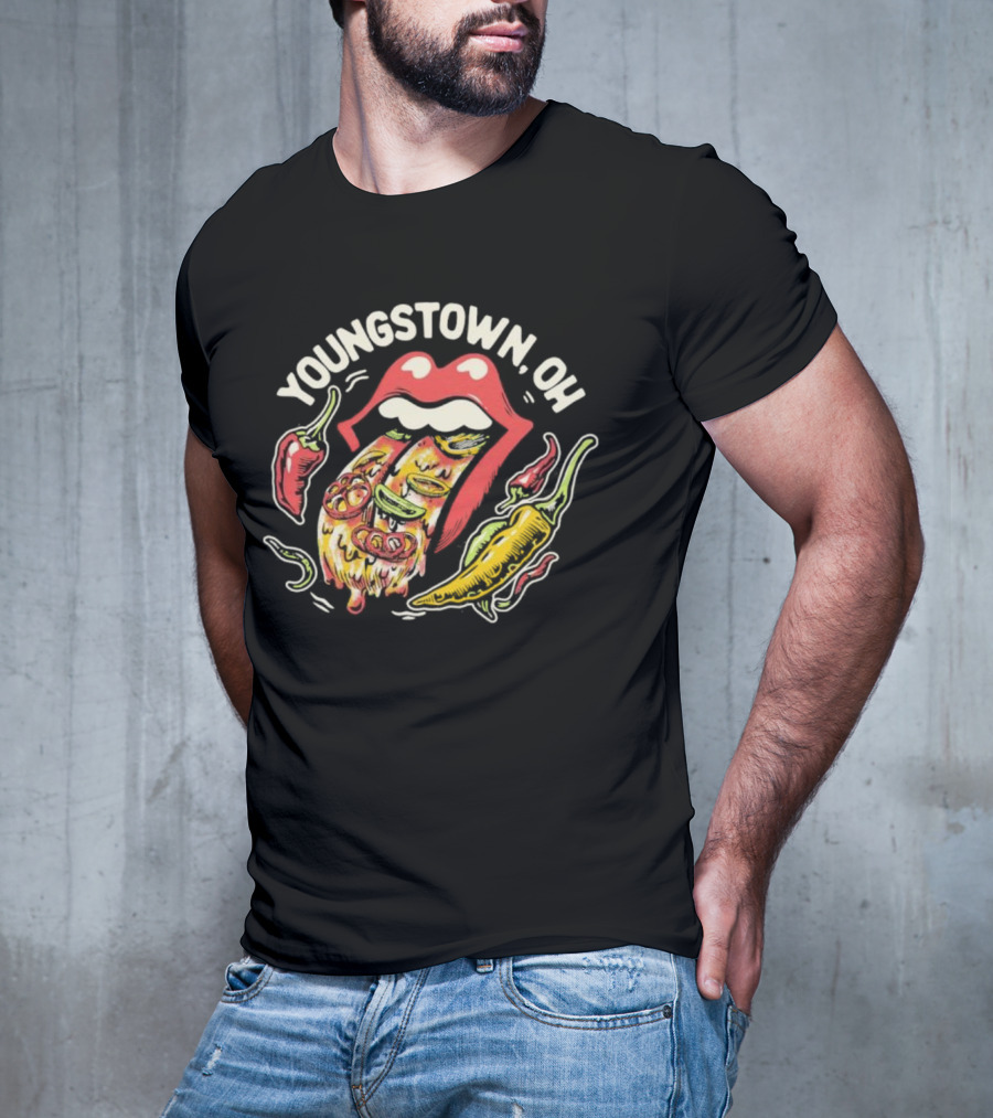 Youngstown OH Spicy Lips With Peppers And Pizza T-Shirt