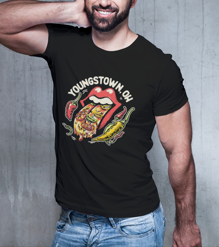 Youngstown OH Spicy Lips With Peppers And Pizza T-Shirt