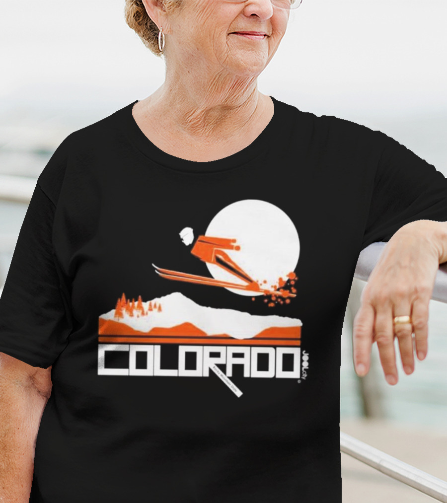 Colorado Skiing Adventure Under Full Moon T-Shirt