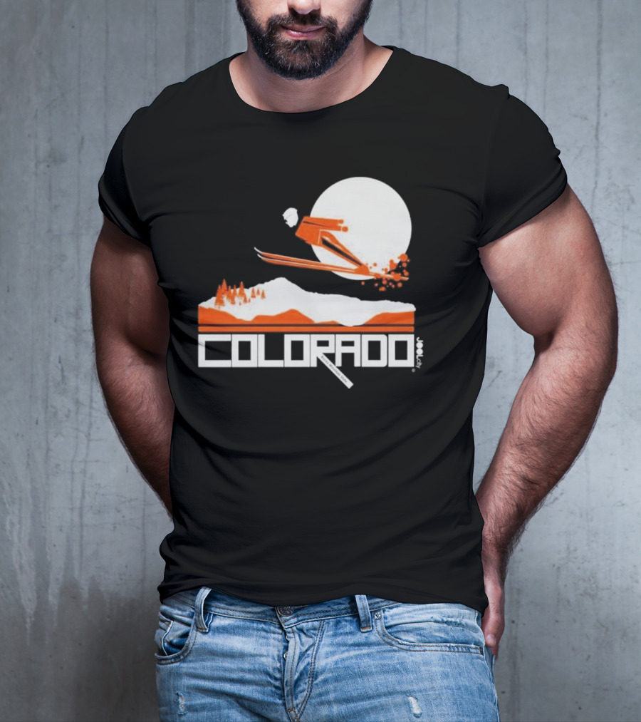 Colorado Skiing Adventure Under Full Moon T-Shirt