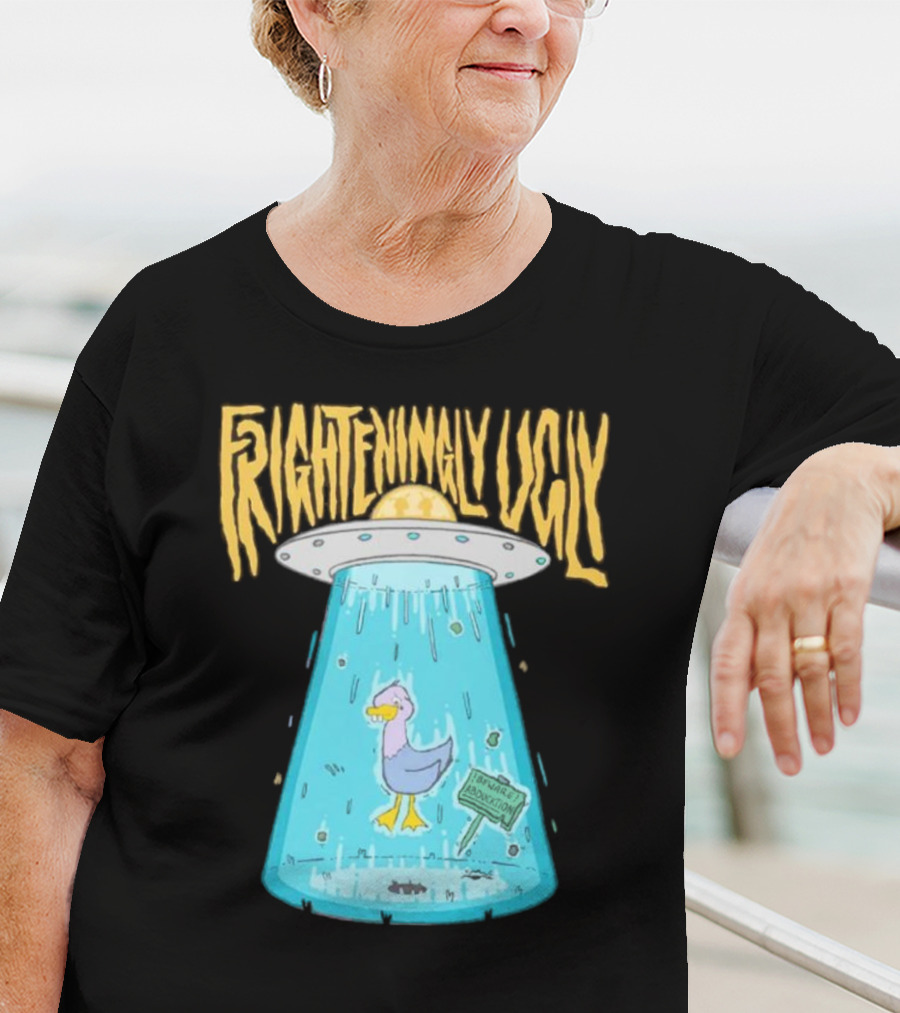 Frighteningly Ugly UFO Duck Abduction T-Shirt