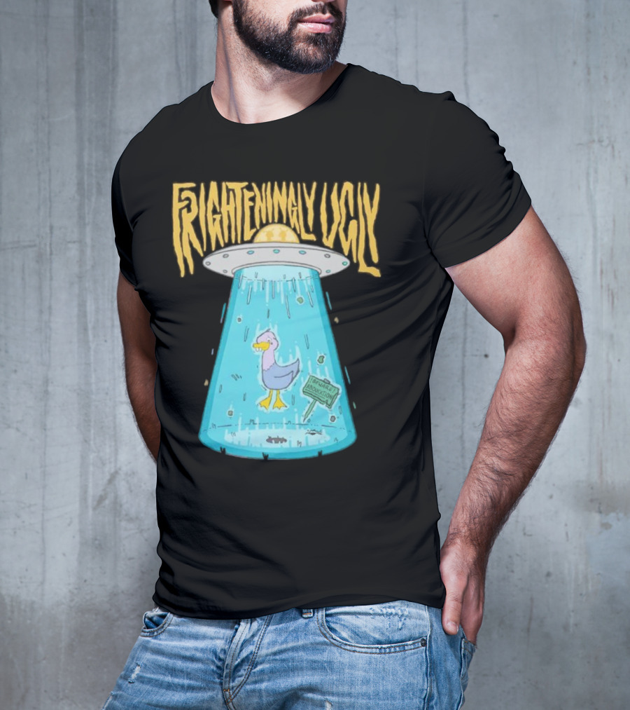 Frighteningly Ugly UFO Duck Abduction T-Shirt