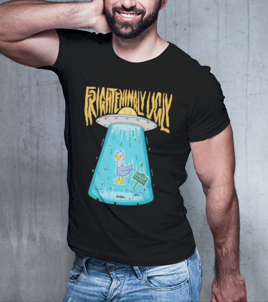 Frighteningly Ugly UFO Duck Abduction T-Shirt
