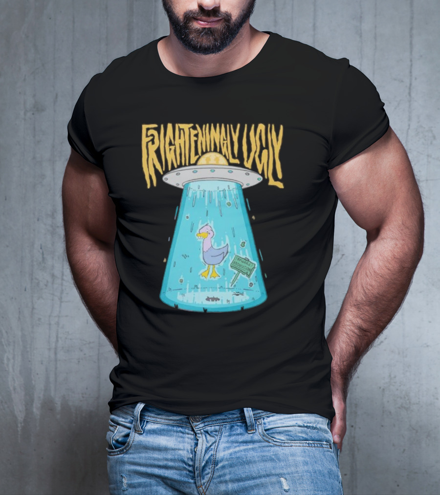 Frighteningly Ugly UFO Duck Abduction T-Shirt