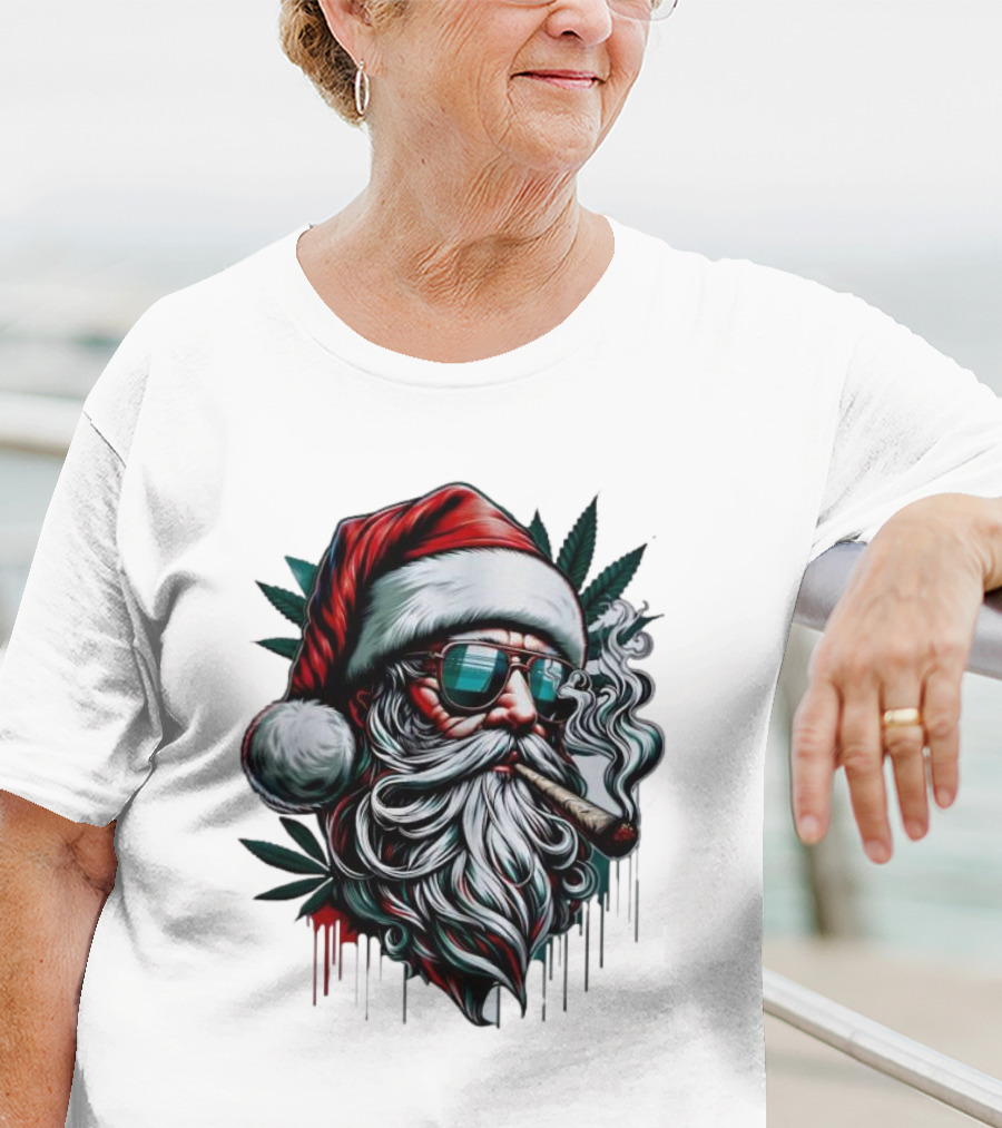 Santa Claus Smoking Weed Marijuana Christmas Holiday T-Shirt