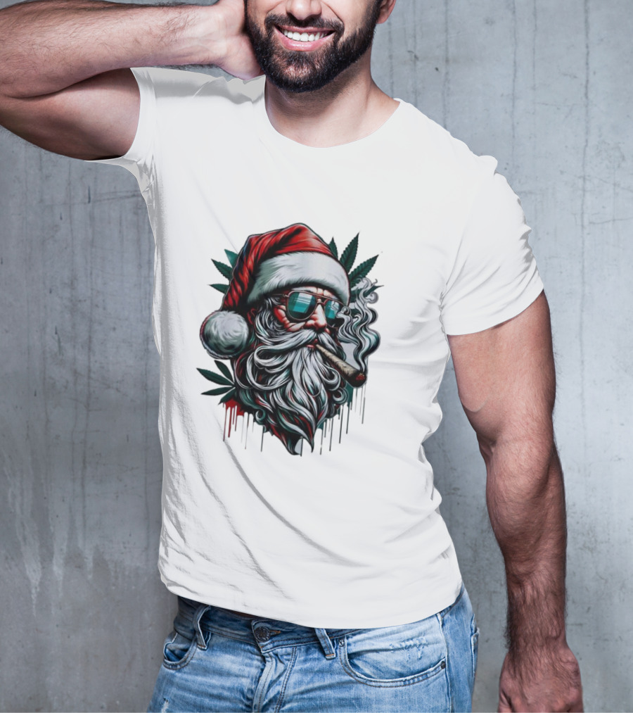 Santa Claus Smoking Weed Marijuana Christmas Holiday T-Shirt