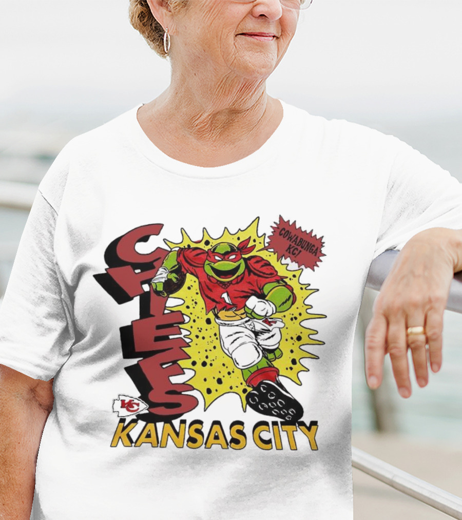 Cowabunga KC Teenage Mutant Ninja Turtles Raphael Kansas City Chiefs T-Shirt
