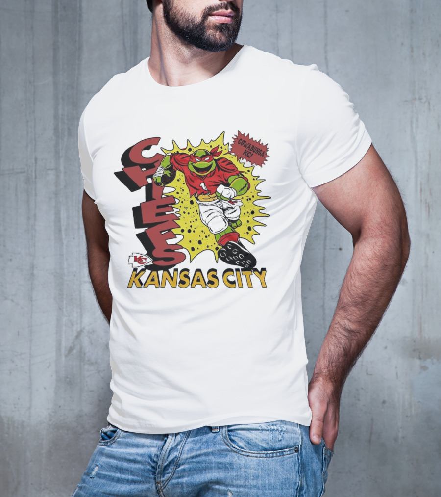 Cowabunga KC Teenage Mutant Ninja Turtles Raphael Kansas City Chiefs T-Shirt