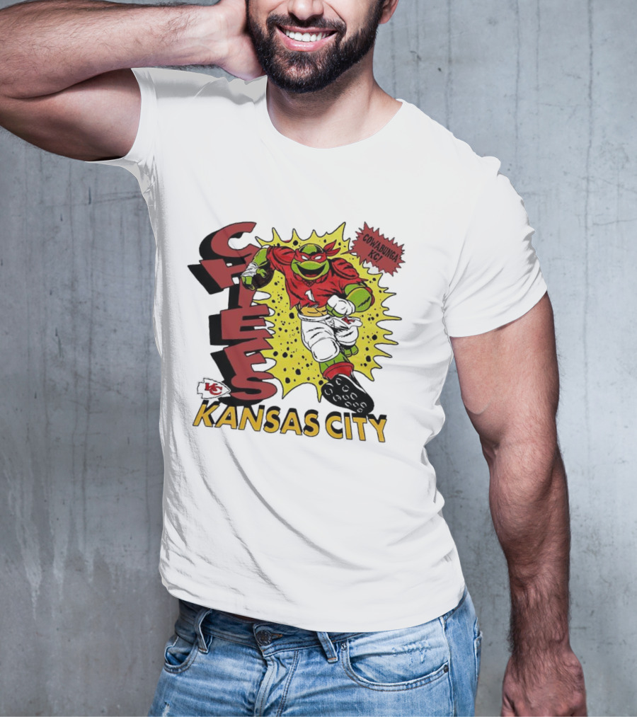 Cowabunga KC Teenage Mutant Ninja Turtles Raphael Kansas City Chiefs T-Shirt