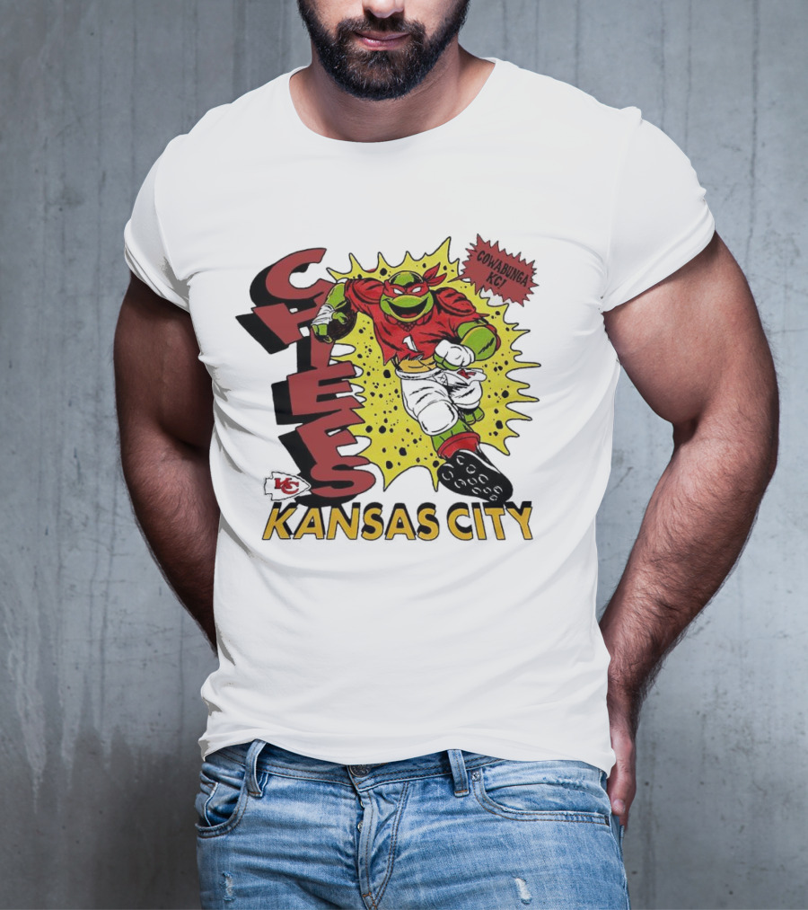 Cowabunga KC Teenage Mutant Ninja Turtles Raphael Kansas City Chiefs T-Shirt