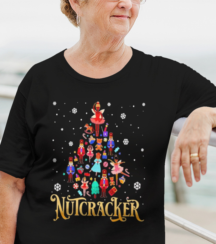 Nutcracker Characters Christmas Tree Ballet Holiday Scene T-Shirt