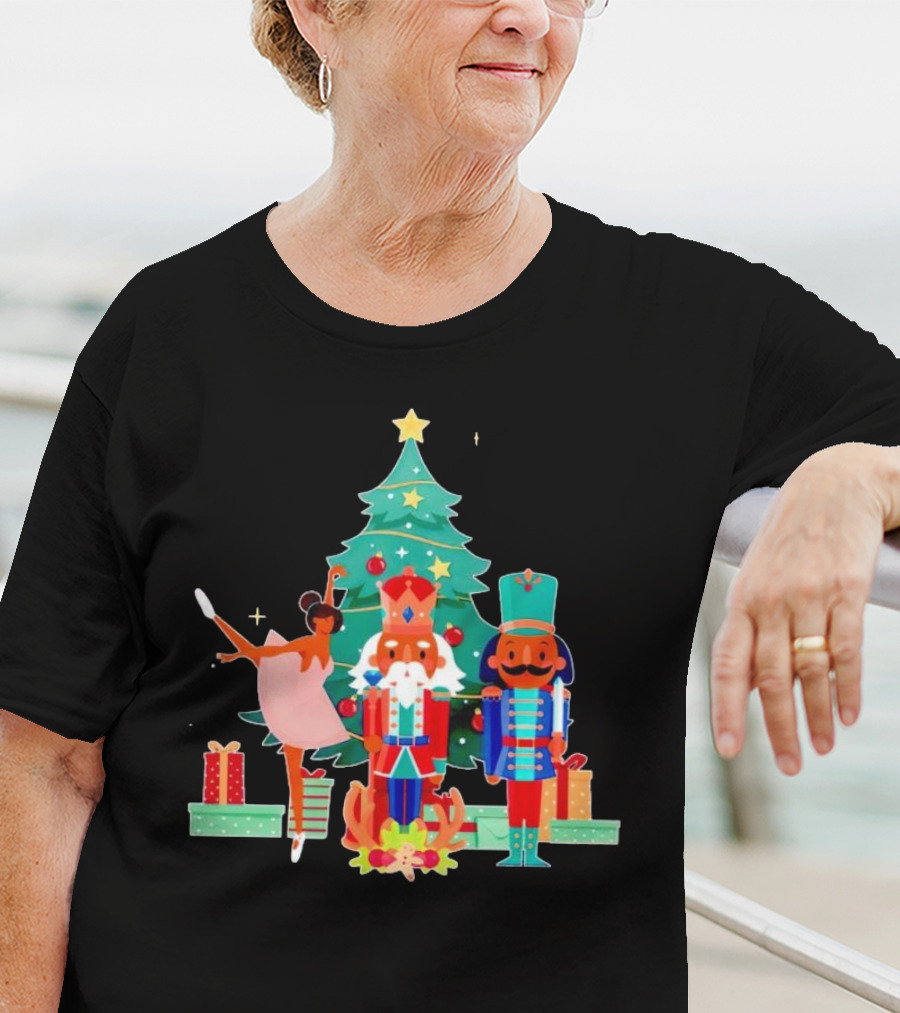The Nutcracker Characters With Christmas Tree And Gifts T-Shirt