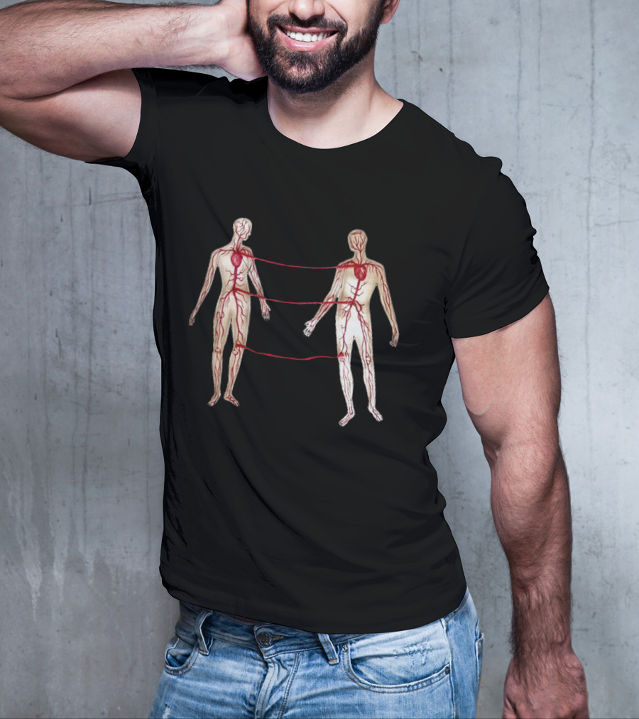 Vascular Diagram Heart Connection Between Two People T-Shirt