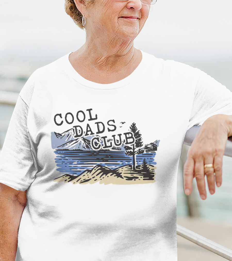Cool Dads Club Mountain Lake Scenery T-Shirt