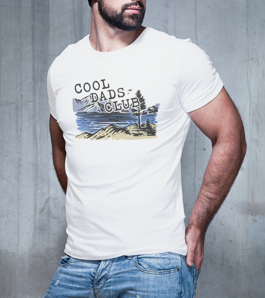 Cool Dads Club Mountain Lake Scenery T-Shirt
