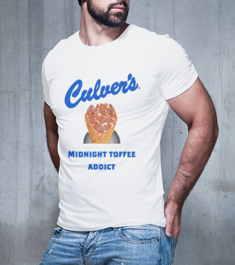 Culver’s Midnight Toffee Addict Ice Cream Cone Fan Favorite T-Shirt