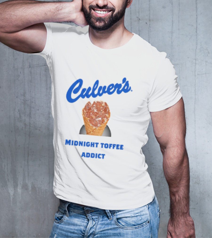 Culver’s Midnight Toffee Addict Ice Cream Cone Fan Favorite T-Shirt