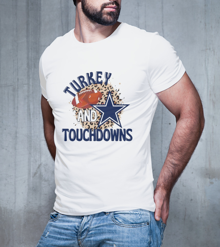 Turkey And Touchdowns Dallas Cowboys Football Star T-Shirt