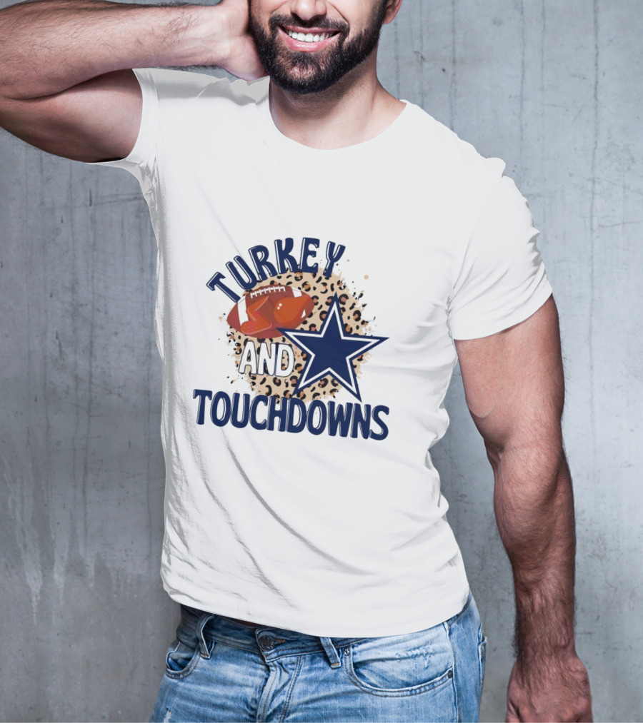 Turkey And Touchdowns Dallas Cowboys Football Star T-Shirt