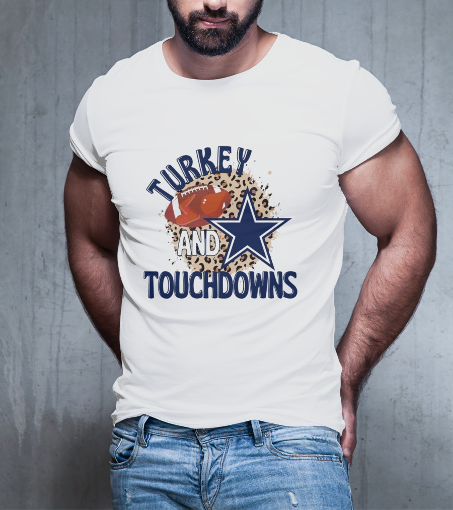 Turkey And Touchdowns Dallas Cowboys Football Star T-Shirt