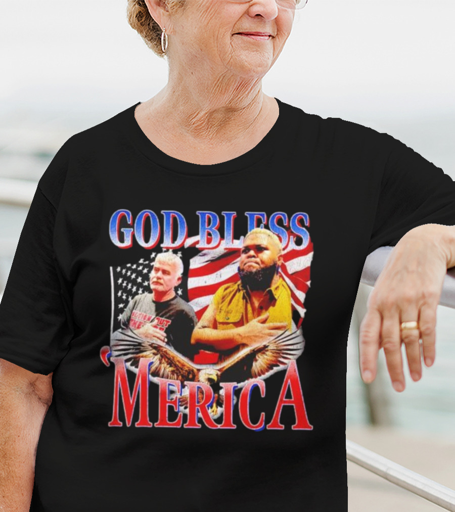 GOD BLESS ‘MERICA Vintage American Flag And Bald Eagle T-Shirt