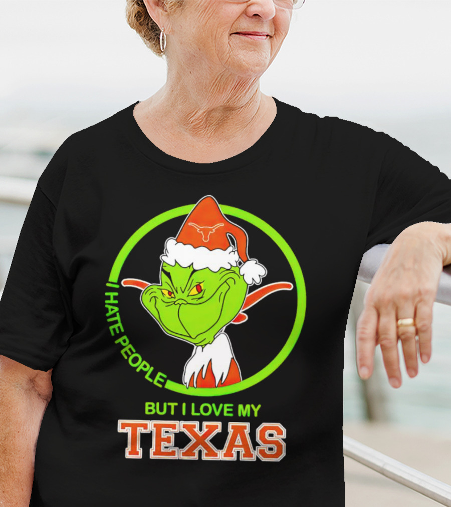 Grinch I Hate People But I Love My Texas Longhorns T-Shirt
