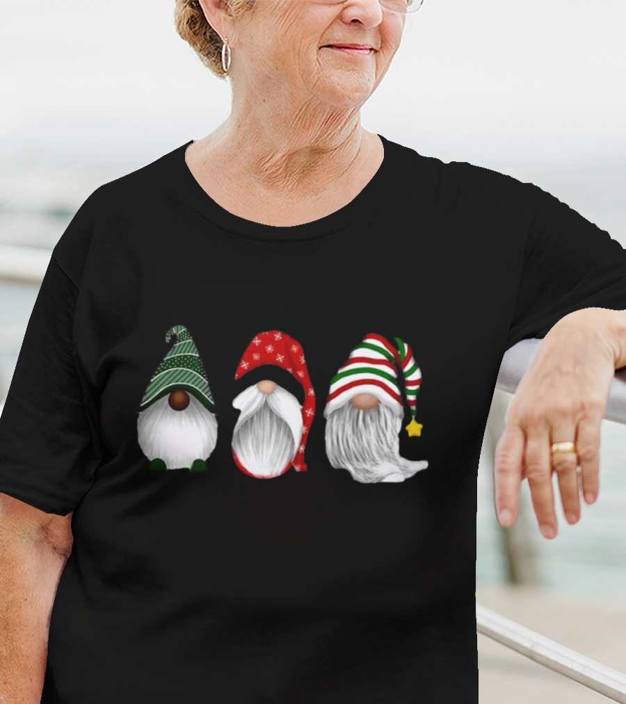 Holiday Gnomies Christmas Gnome Trio In Festive Hats T-Shirt