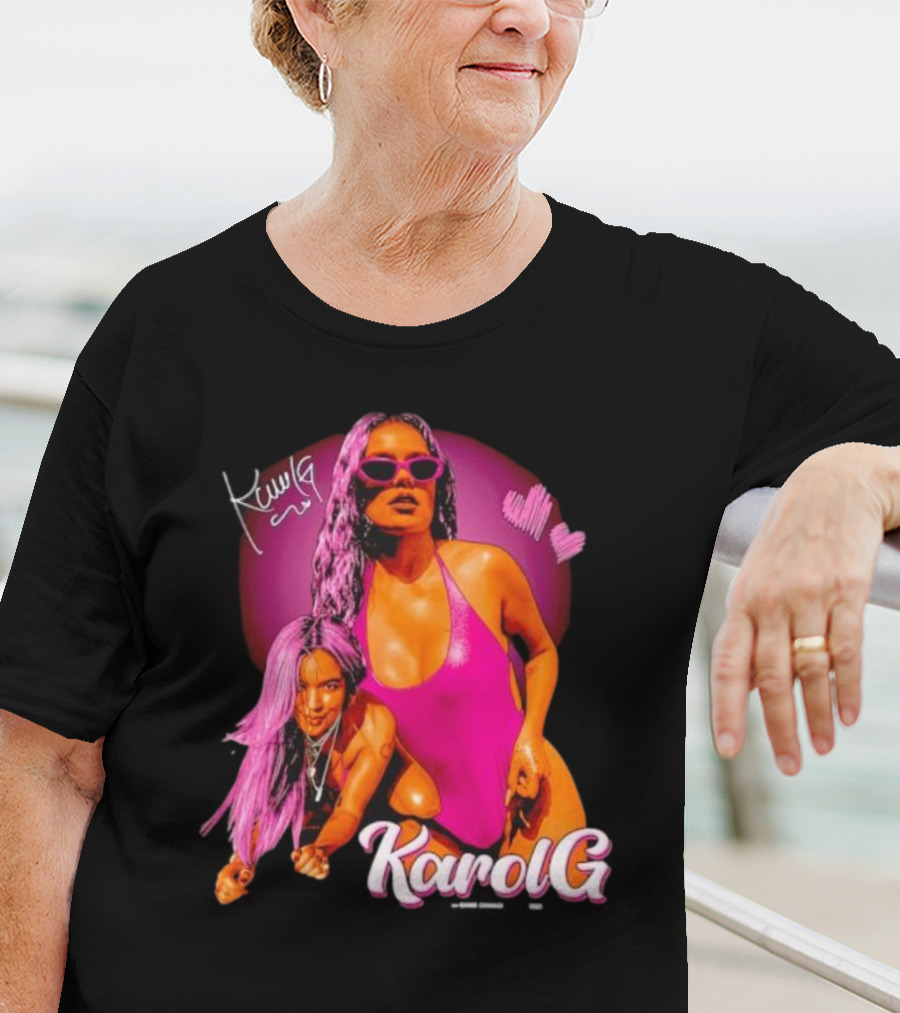 Karol G Signature Neon Pink Retro Style Fashion T-Shirt